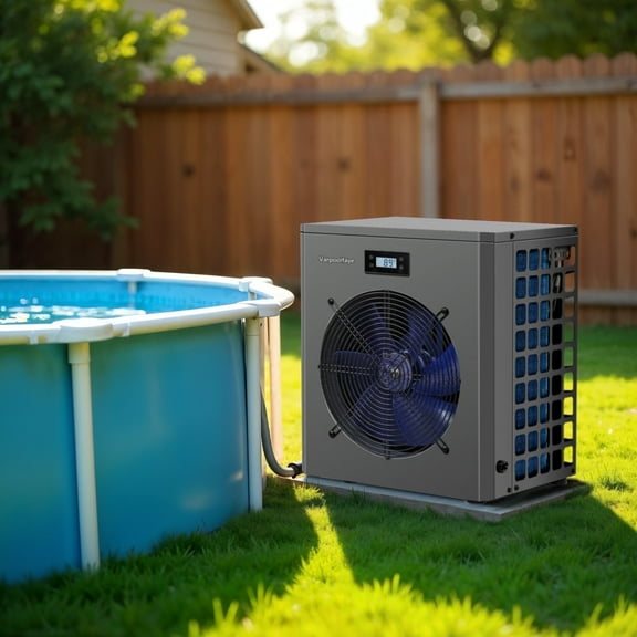 Varpoolfaye 16,000 BTU Swimming Pool Heat Pump Electric Pool Heater for Above Ground Pools Up to 5,000 Gallons, Heating and Cooling Pool Heater 120V