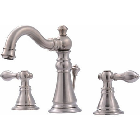 Less Drain Lavatory - Ultra Faucets UF55113 2-Handle Brushed Nickel Lavatory Faucet with Pop-Up Drain