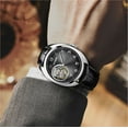 thumbnail image 3 of AESOP Real Tourbillon Skeleton Mechanical Hand Wind Wrist Watch Men Sapphire Crystal Diamond Business Dress Hollow Clock Man Aurora Dial Stainless Steel Leather, 3 of 4