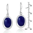 thumbnail image 4 of AeraVida Simple and Timeless Vintage Oval-Shaped Dark Blue Lapis-Lazuli on Sterling Silver Fish Hook Dangle Earrings Evening Wear Jewelry Gifts for Women, 4 of 5