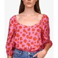 thumbnail image 2 of Sanctuary Womens Floral Print Peasant Top Button-Down Top, 2 of 3