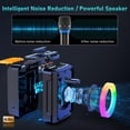 thumbnail image 2 of Máquina de karaoke HWWR D13 con 2 micrófonos Bluetooth 5.3, 2 of 7