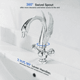 thumbnail image 5 of Zovajonia Waterfall Chrome Swan Bathroom Sink Faucet Single Hole/ Handle Vanity Mixer Tap 360° Rotation, 5 of 12