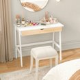 thumbnail image 3 of Demi Bonn Wooden Computer Desk with Drawer for Home Office Desk Study Writing Table, White, 3 of 9
