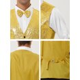 thumbnail image 6 of NOMADIC NOOK Men's Sparkle Sequin Sleeveless Waistcoat Set with Bow Tie 2 Packs, 6 of 6