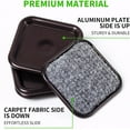 thumbnail image 3 of 2 1/2" Square Carpet Bottom Furniture Caster Cups, Reusable Furniture Sliders for Hardwood Floors, Felt Furniture Pads Coasters to Protect Tile or Laminate Floors from Scratches, Brown/Gray (12 Pack), 3 of 9