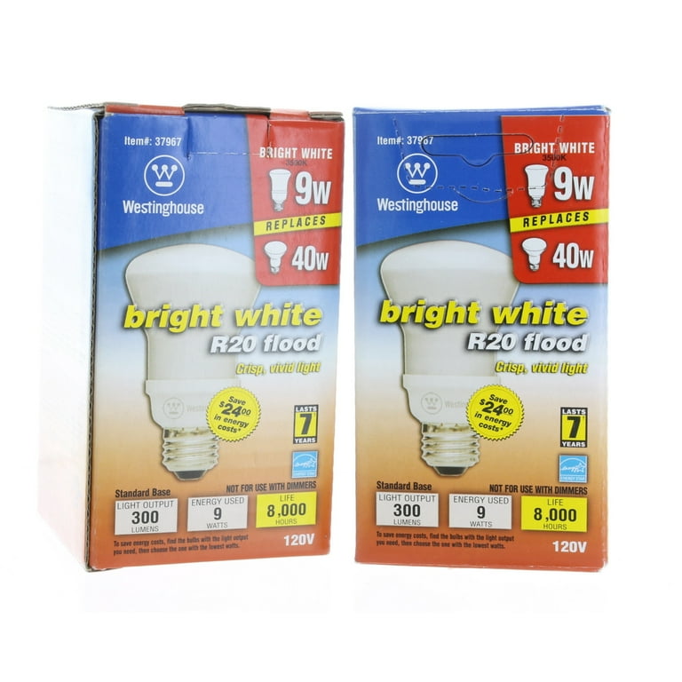 Westinghouse 3796700, 9 Watt Bulb, (25W Equal) 3500K Bright White 80 CRI 340 Lumen - Walmart.com
