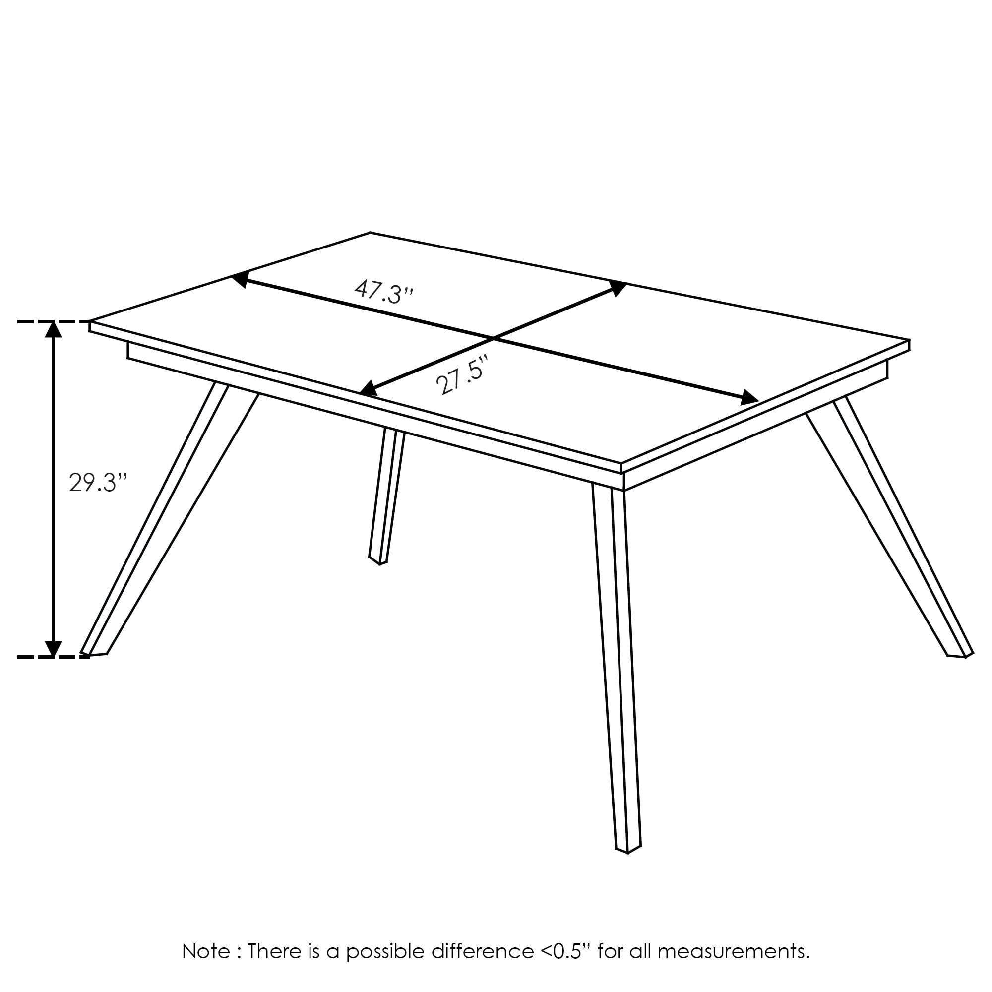 Furinno REDANG Outdoor 4-Leg Rectangular Smart Top Table, Cement