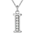 thumbnail image 2 of opvise Necklace Popular Silver Plating Copper English Letters Rhinestone Pendant Chain for Party Silver, 2 of 8