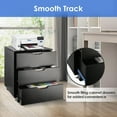 thumbnail image 4 of 3-Drawer Wood Mobile File Cabinet with Lockable Wheels, Widened Under Desk Vertical Filing Cabinets for Home Office Legal Files, A4 Letter Size Documents, 4 of 10