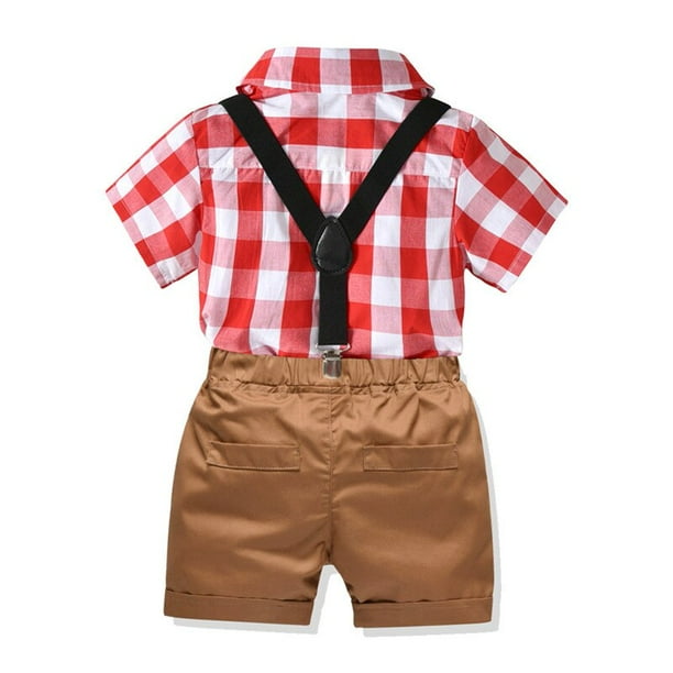 Plaid shirt shop and shorts