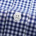 thumbnail image 3 of Vunhao Mens Button Up Shirts, Cotton Plaid Casual Short Sleeve with Pockets Summer Tees on Sale Blue L, 3 of 7
