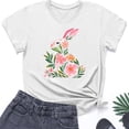 thumbnail image 4 of Zedker Easter Tops Women,Womens Bunny Printed 2026 Spring Summer Short Sleeve Crew Neck Womens T shirts Multicolor L, 4 of 5