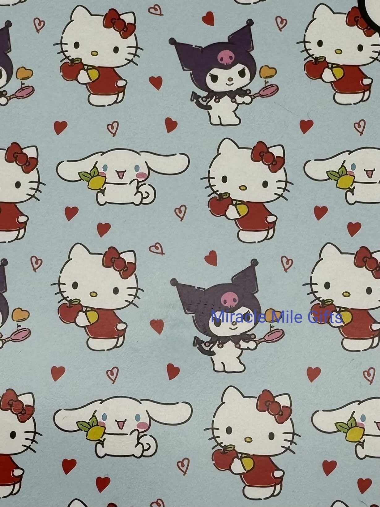 Hello Kitty  Friends Kuromi Cinnamonroll Fleece Kids 50"x70" Throw Blanket "Cooking with love"