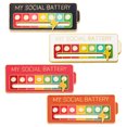 thumbnail image 2 of Broche Esmalte My Social Battery 7 Moods Lapel Pins (4 Piezas), 2 of 6