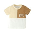 thumbnail image 6 of AJTQTH Toddler Mother's Day 2PC Set Gift for Boys Cotton Colorblocked Tees Short Sleeve Crewneck Tops T-shirts Summer Drawstring Straight Lightweight Shorts Trunks Brown 0-6 Months, 6 of 9