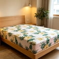 thumbnail image 7 of AYktou Colorful Floral Fitted Sheet, Full Size Cooling & Breathable Bed Sheets, Ultra Soft Microfiber Bedding Sheet Mattress Cover Comfortable Deep Pockets Fitted Sheets for Home, 71×79×10 Inch, 7 of 7
