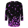 thumbnail image 5 of Luxalzxs Womens Valentines Shirts 3/4 Sleeve Heart Print Tops Round Neck Blouse Tee Shirts, 5 of 5