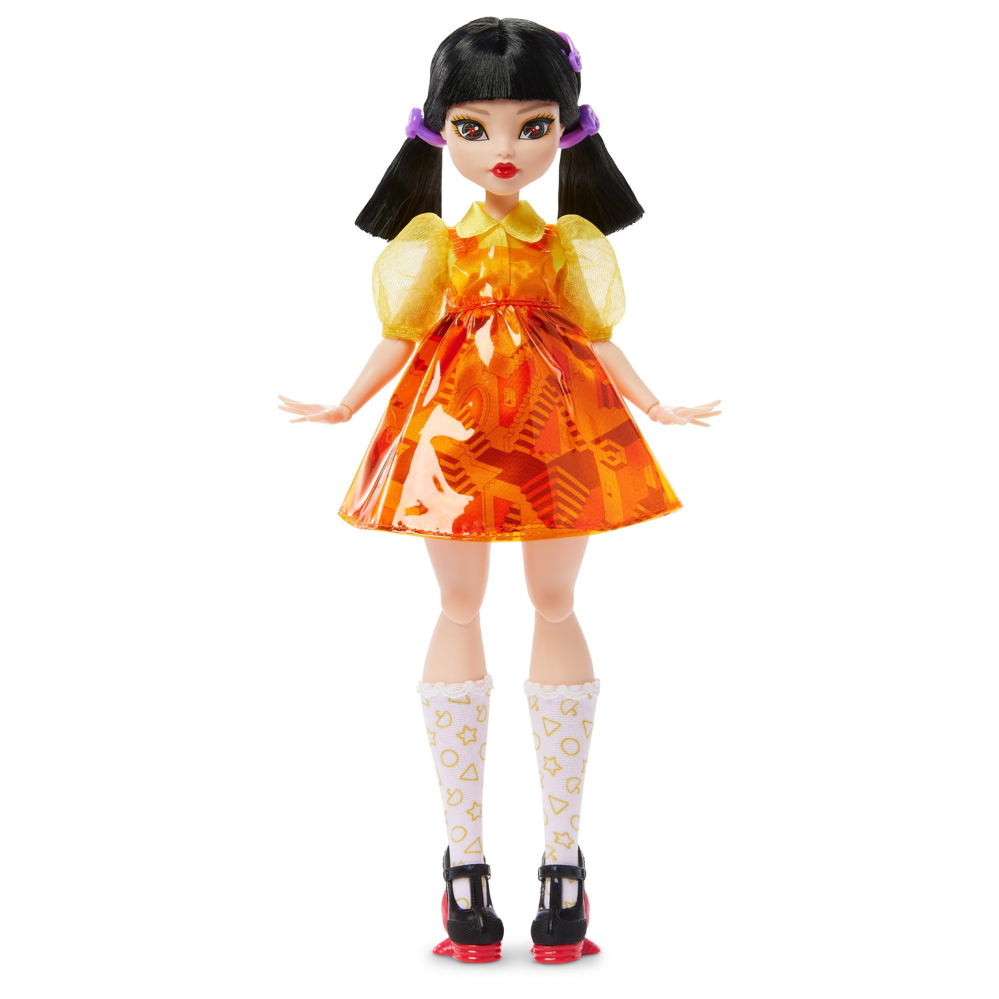 Monster High Skullector Squid Game Young-hee Robot Fashion Doll for Collectors in Signature Pigtails
