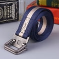 thumbnail image 3 of Men Belt Dual Alloy Buckle All-match Adjustable Webbing Belt Canvas Web Belt, 3 of 9