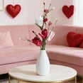 thumbnail image 4 of Valentine Decor Plastic Resin Flower Arrangement Pink Roses White Vase Heart Ornaments Bedroom Decoration Valentine's Day Gifts Her​, 4 of 6