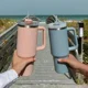 thumbnail image 4 of 1200ML 304 Stainless Steel Insulated Water Bottle,Thermal Coffee Car Cup, Cold Hot Mugs Vacuum Flask With Handle Straw,For Sport, 4 of 5