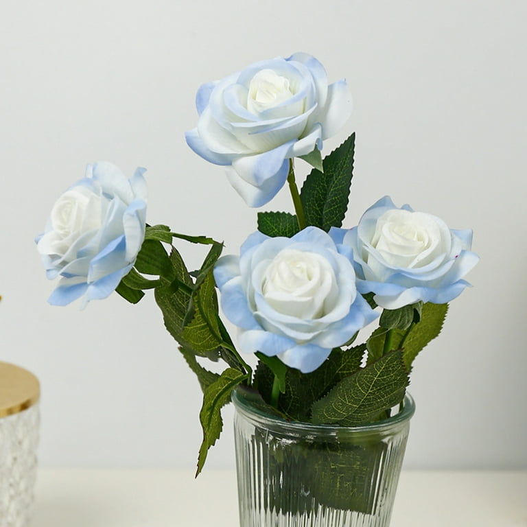 Universal JDM Clear Blue Real Rose Flower Automatik Schaltknauf
