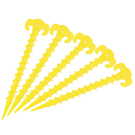 Uxcell 20cm/8 Inch Spiral Plastic Camping Tent Stakes Pegs Yellow 8 Pack