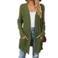 thumbnail image 6 of GEWSEY Cardigan Sweaters for Women Lightweight Open Front Thin Long Cardigans Fall Long Sleeve Knit Sweater with Pockets (Army Green, S), 6 of 7