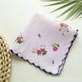 thumbnail image 6 of BYNNIX 10Pcs Cotton Women Hankies Embroidered Cotton Flower Hanky Florals Cloth Handkerchief Reusable Sweat Bandana, 6 of 19