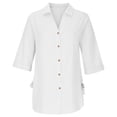 thumbnail image 4 of Ensembles pour Femmes Dédoublés Manches 3/4 Solides Tops Chemisier Col en V Pull Femme Blanc M, 4 of 8