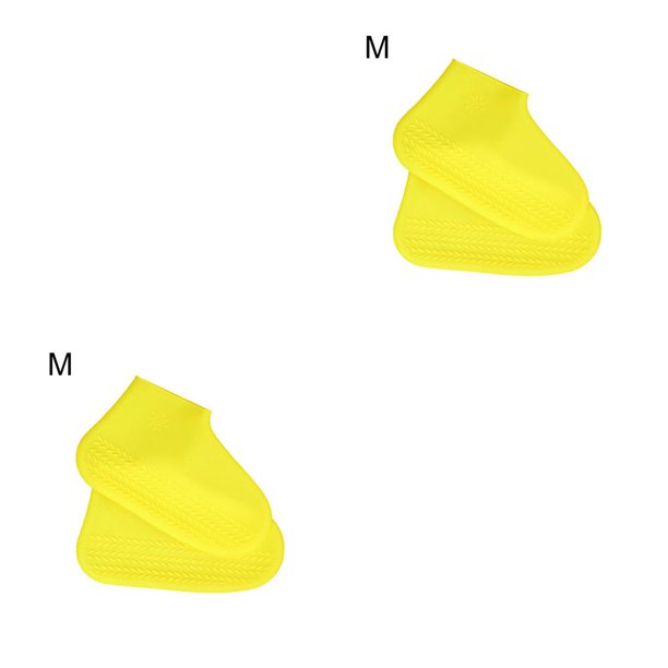 Billuyoard Cubierta de zapatos Protector de zapatos impermeable de silicona Cubrezapatos antideslizantes resistentes al desgaste, Amarillo, M Amarillo METRO 2piezas
