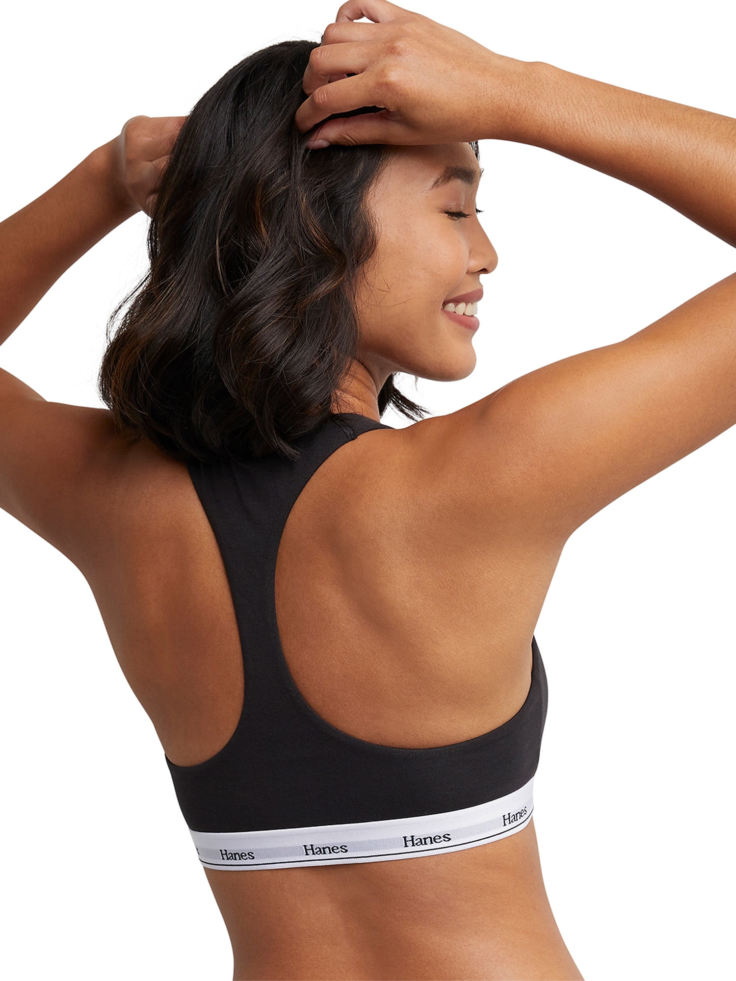 Hanes Womens' Originals Stretch Racerback 2 Pack Bralette, Style MHO101