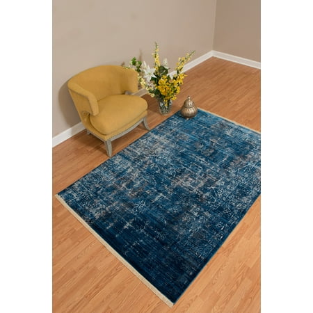 United Weavers Ashford Cache Distressed Midnight Blue Polyester Area Rug Or Runner