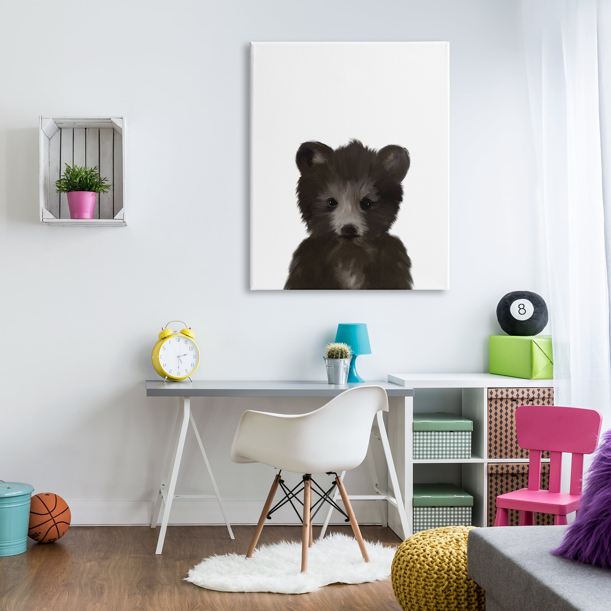 The Kids Room by Stupell Baby Black Bear Animal Kids Painting Super Canvas Wall Art by Leah Straatsma