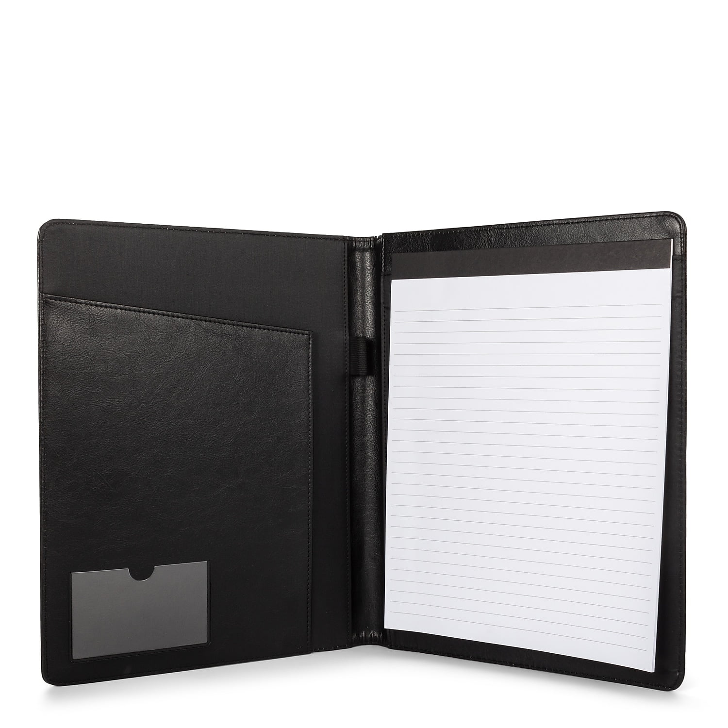 Stebco WRC5039BS-BLACK Leather Padfolio, Writing Pad, Black