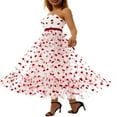 thumbnail image 3 of AMERTEER Femmes Été Robe en Tulle Sans Manches Dos Nu Imprimé Coeur Robe, 3 of 6