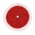 thumbnail image 3 of JM Falda roja para árbol de Navidad de 36 pulgadas, tela de lentejuelas de felpa, falda para árbol de Navidad, delantal inferior para árbol de Navidad, falda decorada para árbol de Navidad JM, 3 of 4