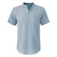 thumbnail image 4 of Mens Casual Manga Corta Botón Abajo Camisas, Verano Color Sólido, Cuello de Soporte Bolsillo Camisa Turndown, 4 of 9