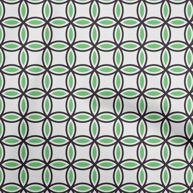 oneOone Rayon Green Fabric Geometric Craft Projects Decor Fabric Printed By The Yard 56 Inch Wide