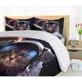 thumbnail image 5 of Ambesonne Space Cat Duvet Cover Sets, Clusters Outer Space, 2-King, Dark Blue White, 5 of 7
