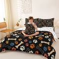 thumbnail image 3 of Erosebridal Kitten Dog Animal Bedding Comforter Set 7pcs, Black Orange Queen Bedding Sets, 3 of 7
