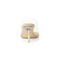 thumbnail image 2 of BLISSFUL STEP Sandales à Talons Aiguilles à Bride Transparente pour Femmes Beige 6, 2 of 8