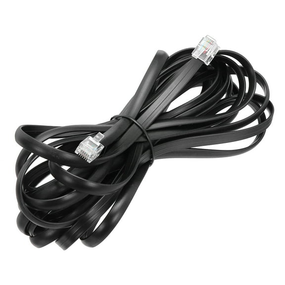 Uxcell 1 Pack Telephone Cord, 16.4ft Phone Cable RJ12 6P6C Male to Male Straight Wired Handset Cord for Home, Office, Black