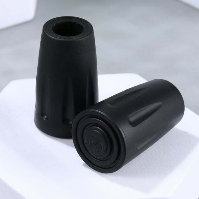SHOWERORO 4 Pcs Embouts de Bâton de Randonnée Antidérapants en Caoutchouc Naturel Noir Rond