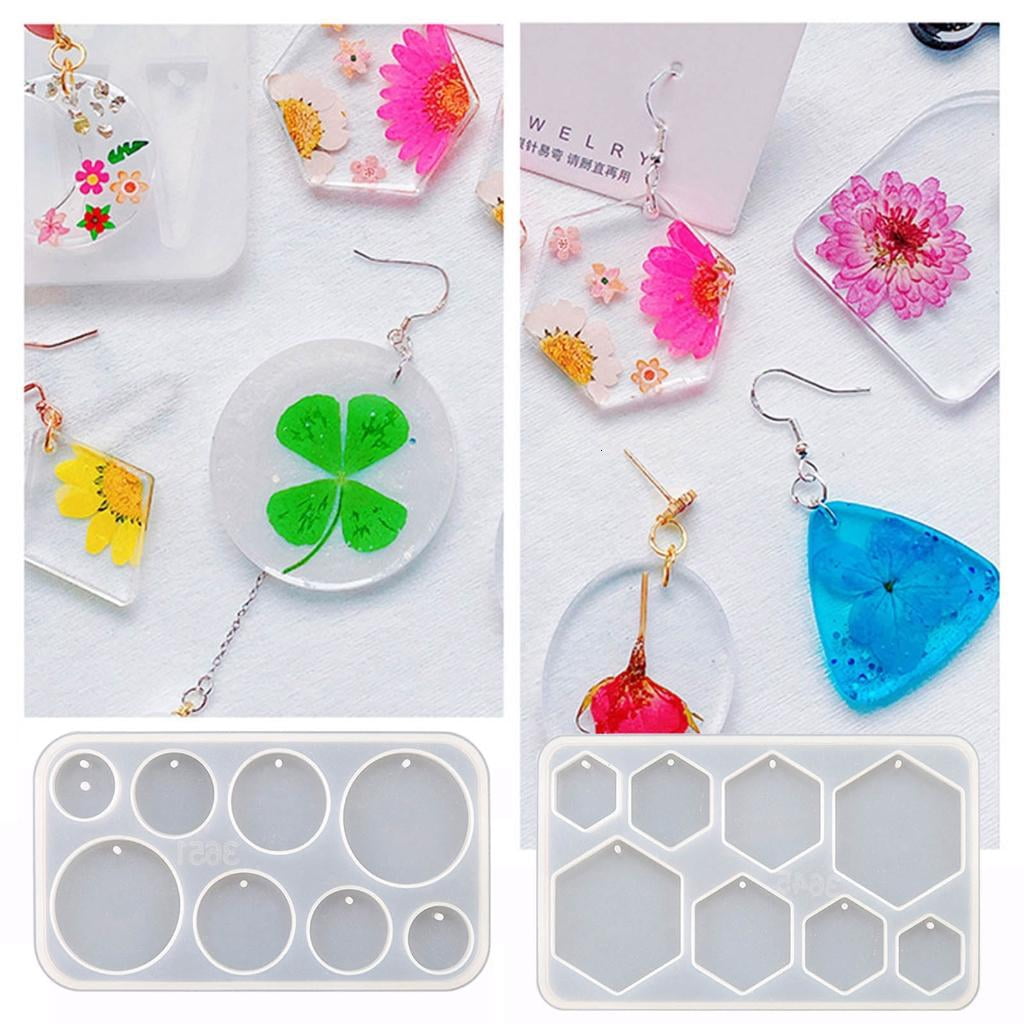 Osdhezcn Multipurpose Earrings Resin Molds Pendant Eardrops Silicone Moulds for DIY Epoxy