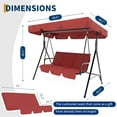 thumbnail image 2 of Garvee Outdoor Porch Swing, with Adjustable Canopy and 3 Seaters, 68.5 x 44.1 x 60.5", Red, 2 of 9