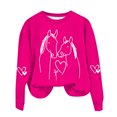 thumbnail image 4 of Fznquz Long Sleeve Crew Neck Sweatshirts Women Graphic Pink Sweatshirt Fall Winter Loose Fit Pullover Winter Clothes, 4 of 4