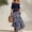 *Navy, variant on Women's 2 Piece Outfit ,Off Shoulder Ruffle Top and Striped Maxi Skirt Set with Belt Yellow,Women's Plus M