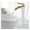 thumbnail image 2 of Basin Faucets Waterfall Bathroom Faucet Single handle Basin Mixer Tap Bath White Gold Faucet Brass Sink Water Crane Silver, 2 of 7